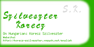 szilveszter korecz business card